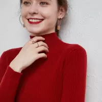 半高领抽条修身针织打底衫韩版纯色毛衫秋冬新款套头紧身毛衣女