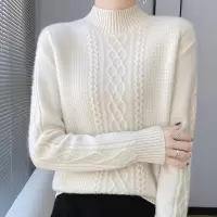 半高领宽松型毛衣女秋冬新款慵懒风气质针织打底衫