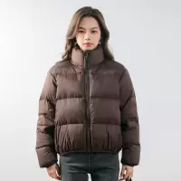 新款冬季小个子纯色面包服加厚羽绒服女保暖白鸭绒外套
