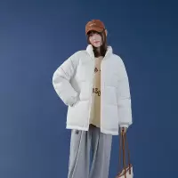 [新款上架]两面穿羽绒棉服女短款秋冬韩版宽松棉衣2023新款棉袄