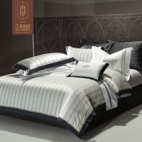 红秀世纺-全棉色织提花四件套凯撒庄园 HX2303-T001