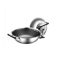 爱仕达不锈钢少油烟炒锅 CC30E5WG 30cm