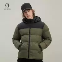 Ten-Twenty男装美式潮牌棉衣冬季加厚防寒保暖外套拼接连帽棉服男