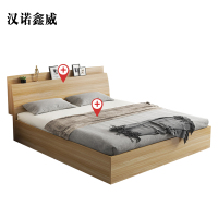 汉诺鑫威榻榻米板式床员工床公寓单人床双人床斜靠无抽款+椰梦维10cm厚垫1200mm*2000mm