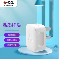 公牛(BULL)插头三脚插头10A插头2脚电源插头插座/无线/自行接线 独立盒装GNT-10S 两个装