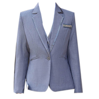 电信工作服女新款 灰色西装+裤子+马甲+衬衫 两套装