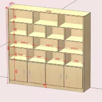 书柜 松木板材 高1.9米,长1.4米(安装,订货周期一周)