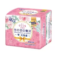 爱璐茜(elis)大王 日用卫生巾 光羽奢适系列 轻薄棉柔 250mm*12p*5包