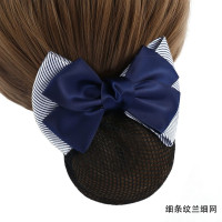 职业头花发夹网兜 细条纹兰细网*50个