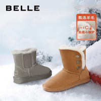 百丽链条设计雪地靴女别致短靴Y7U1DDD2