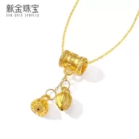 新金珠宝 黄金项链女 999足金两世欢套链5G金轻版莲蓬路路通首饰1042