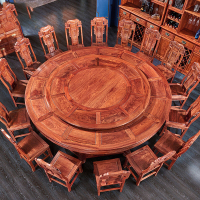 奈高3.6米电动餐桌椅非洲花梨红木 20把椅子