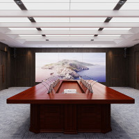 奈高10米实木会议桌23.8寸升级智能显示屏1000*250*76cm