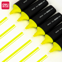 得力(deli)荧光笔黄色重点醒目标记笔 手帐可用水性记号笔 10支/盒 S600