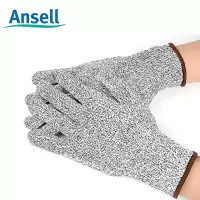 安思尔(Ansell)48-700 5级防割手套 耐磨透气加工搬运防护劳保工作手套S码 一副