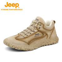 Jeep吉普户外加绒徒步鞋男 运动防寒跑步男鞋透气舒适旅行休闲鞋防滑耐磨缓震登山鞋P241071201