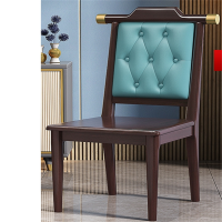 白寅 BY-SMZM 中式软包靠背椅实木椅子 紫檀色+蓝色靠背+实木坐面(单位:把)