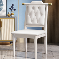 白寅 BY-BSRB 中式软包靠背椅实木椅子 白色+白色软包(单位:把)