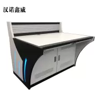 汉诺鑫威监控操作台双联电脑机房指挥中心控制台平台桌调度台加厚双联带灯1200*900*750常规款