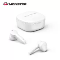 魔声 Monster Clarity550LT 无线拉蓝牙耳机 半入耳式运动音乐耳机 通话降噪 白色
