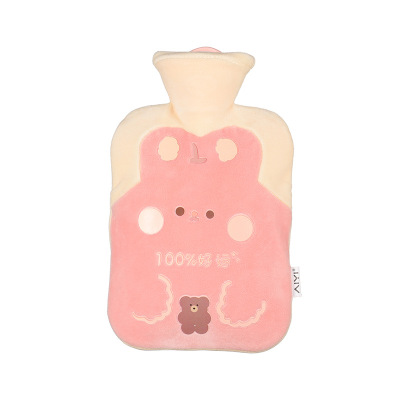 纳白白热水袋注水加厚防爆毛绒可爱1000ml 款式随机 单位:1个