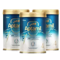 [3罐装]爱他美(Aptamil)爱他美奇迹白罐[亲熠]适度水解低敏益生菌儿童奶粉4段3岁以上900g[26年8月]