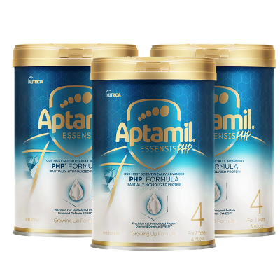 [3罐装]爱他美(Aptamil)爱他美奇迹白罐[亲熠]适度水解低敏益生菌儿童奶粉4段3岁以上900g[26年12月]