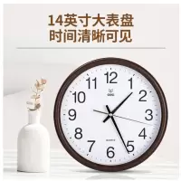 得力(deli)办公文具现代简约时尚挂钟办公客厅家用创意大气北欧电子钟表 14英寸圆形挂钟8843 单位:个