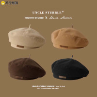 秋冬新品毛呢贝雷帽时尚英伦风画家帽子复古百搭显脸小蓓蕾 帽男女