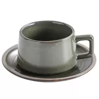 粗陶咖啡杯碟家用早餐杯下午茶套装