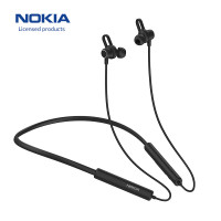 诺基亚 (NOKIA )E1502蓝牙耳机挂脖式运动跑步磁吸入耳式高清通话 适用于苹果华为小米手机无线耳麦 黑色
