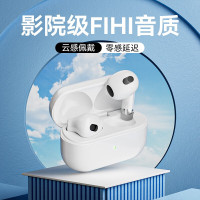 ROCK 蓝牙耳机半入耳舒适佩戴 通话降噪调节音乐音量蓝牙5.3适用苹果华为OPPO 晴云白 无损好音质 佩戴舒适