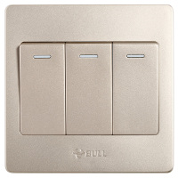 公牛墙壁开关 G07系列三开双控开关 86型面板G07K312C(U6) 香槟金 暗装 一件(10件起订)