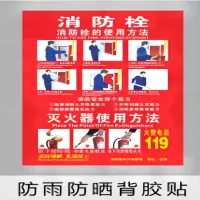 消防栓使用说明贴纸 定制款 30*40cm 1张(1000张起订 货期3-5天)