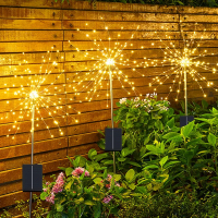 太阳能户外灯家用花园庭院地插草坪灯防水蒲公英室外氛围装饰灯 200灯-暖光(2个装)