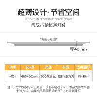 佛山照明 LED平板灯集成吊顶灯铝扣板超薄面板灯600*600mm 白边42W 白光6500K 1个(不含安装)
