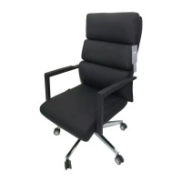 金戈安 办公椅老板椅人体工学电脑椅皮面可躺可升降家用转椅会议椅(转椅)(2128黑转)