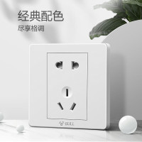 公牛公牛墙壁开关插座空调16A插座五孔插座10A面板86型USB暗装G07白色 G07D111D轻触延时开关(10件起订