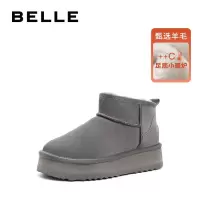 百丽圆头雪地靴女耐穿舒适保暖靴B1095DD2