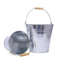 时通镀锌桶防汛大容量铁皮水桶便携手提白铁皮桶垃圾铁通大号镀锌桶15L