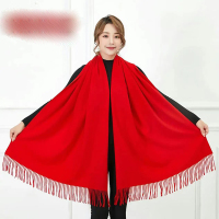 企业定制 芫木时代开门红红围巾百搭披肩
