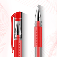 得力(deli)0.5mm经典办公子弹头中性笔 水笔签字笔 6600ES/0.5mm红色 中性笔12支装