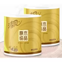 芳美达 清风原木金装有芯卷筒纸4层125克24卷家用卫生纸实惠装 2提