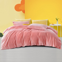 富安娜圣之花家纺牛奶绒四件套加厚保暖法兰绒三件套秋冬床上用品套件