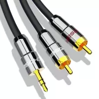 秋叶原3.5转双莲花音频线 黑色加粗款 20m QS3403A