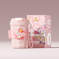 格沵(germ)王者荣耀保温杯便携美式翻盖咖啡水杯大容量车载杯子 390ML小乔-粉