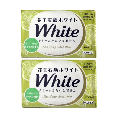日本进口花王香皂柑橘味天然植物沐浴皂补水滋润3块*3