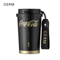 格沵(germ)暮色黑小款 390ML 可口可乐闪耀杯车载男女士双饮咖啡316大容量吸管水杯 可口可乐联名闪耀保温杯