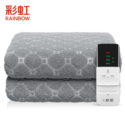 彩虹(RAINBOW)电热毯单人电褥子1.8米/宽1.0米定时一键排潮电热毯调温法兰绒 Q1018F-27