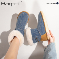 Barphil雪地靴女2023冬季新款加绒加厚棉鞋子一脚蹬外穿防滑保暖